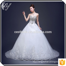 High Quality Tulle Crystal Pearl Sweetheart Alibaba Wedding Dress 2017 Heavy Beaded Wedding Gown